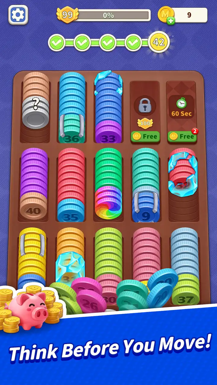 Merge Coins - Relax Sort Game screenshot 2